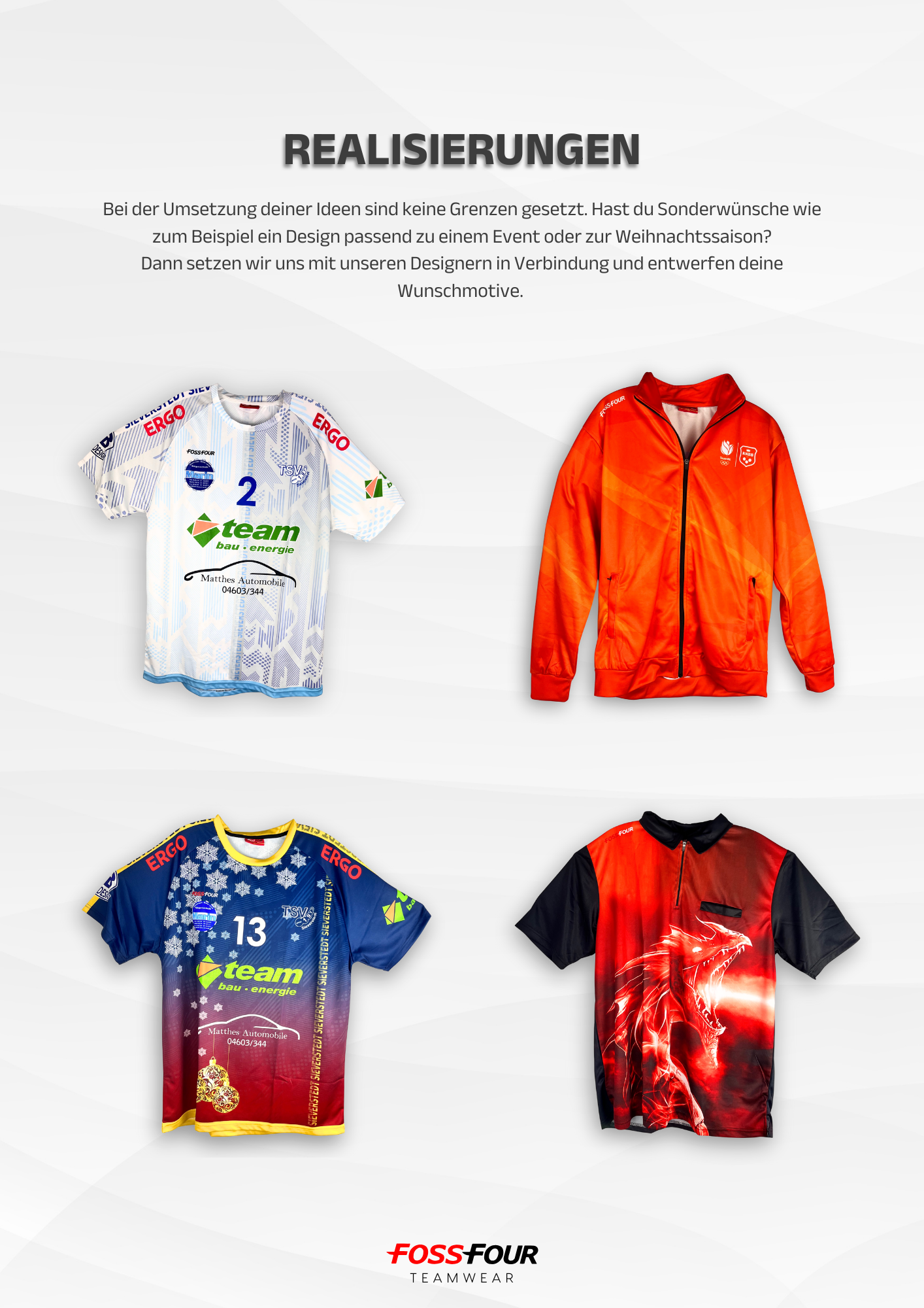 Trikots in Subimationsdruck die von Foss Four Teamwear umgesetzt worden sind